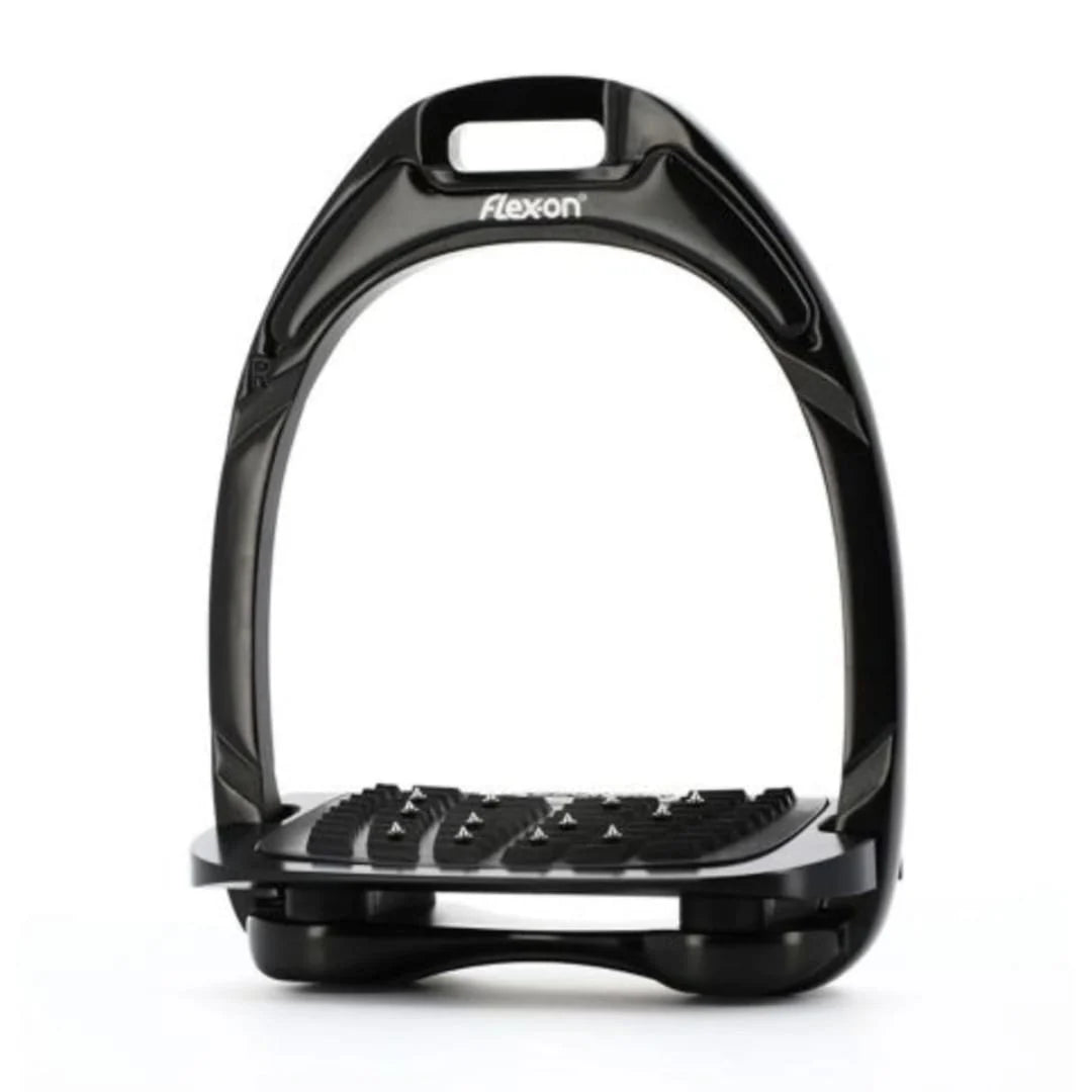 Flex-On Aluminium Inclined Ultra Grip Stirrups - Black/Black