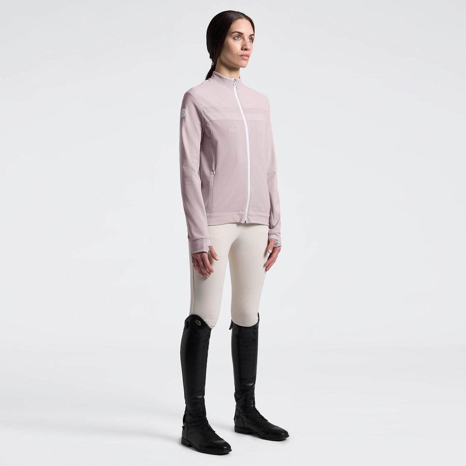Cavalleria Toscana Perforated Zip Technical Sweatshirt Violet Ice