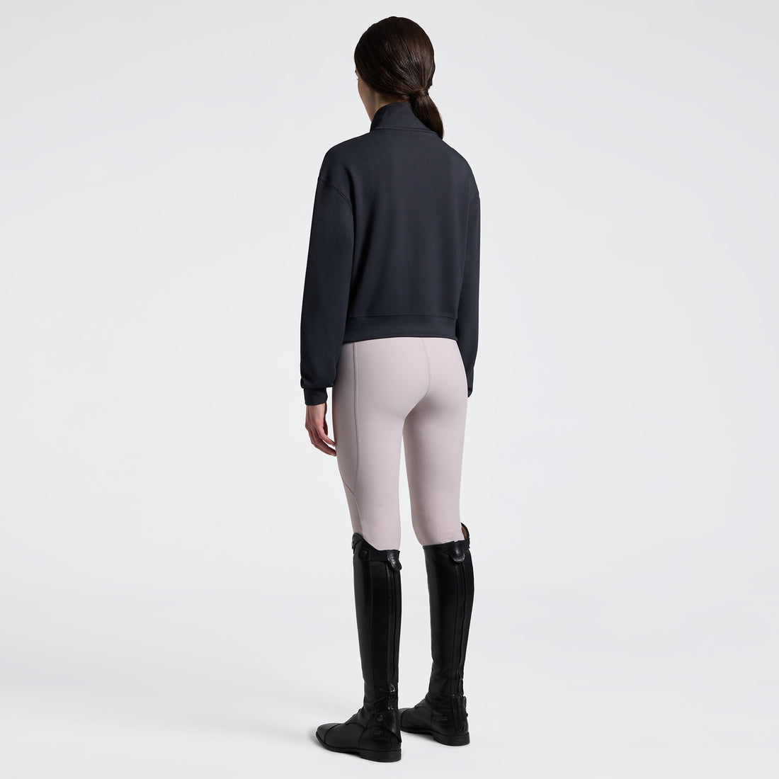 Cavalleria Toscana Jersey Zip Sweatshirt Charcoal Blue