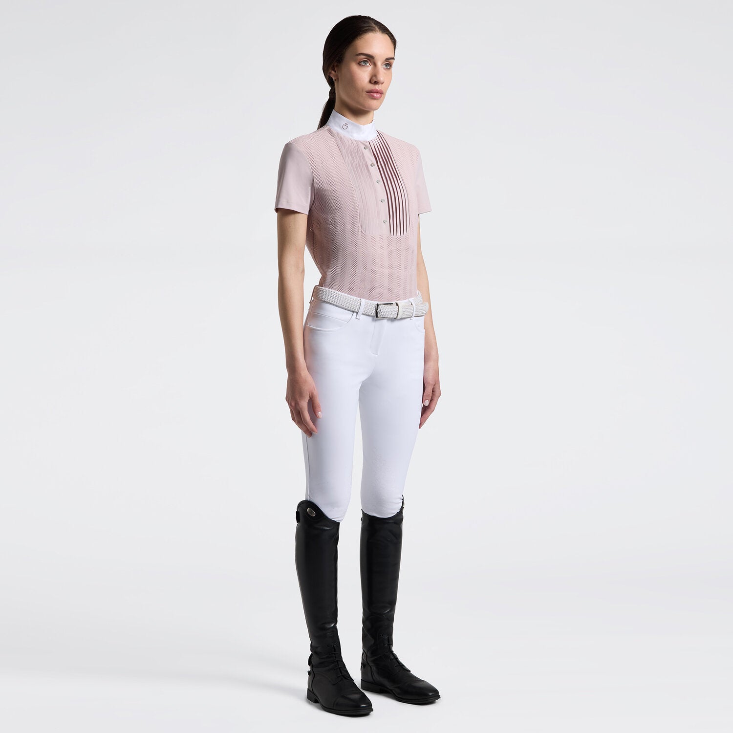 Cavalleria Toscana  Jacquard Jersey Short Sleeve competition Shirt Pink