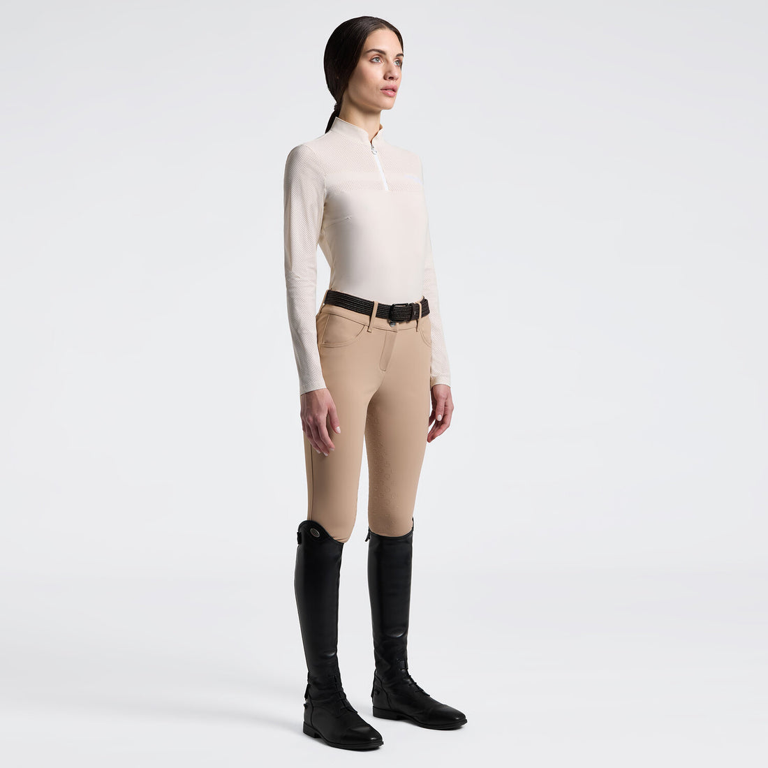 Cavalleria Toscana Perforated Insert Long Sleeve Training Polo