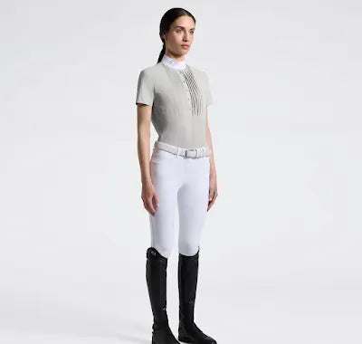 Cavalleria Toscana Womens Jacquard Jersey Short Sleeve Competition Shirt