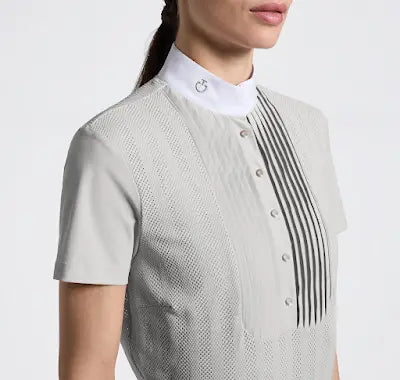 Cavalleria Toscana Womens Jacquard Jersey Short Sleeve Competition Shirt