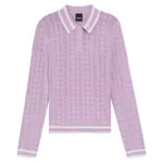 Boss Equestrian Womens Pam Strick long sleeve Knitted polo - Orchid
