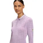 Boss Equestrian Womens Pam Strick long sleeve Knitted polo - Orchid