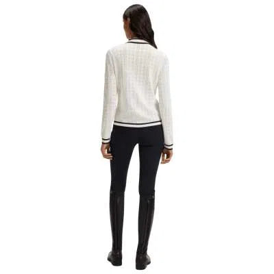 Boss Equestrian Womens Pam Strick long sleeve Knitted polo - Soft Cream