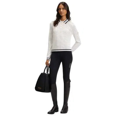 Boss Equestrian Womens Pam Strick long sleeve Knitted polo - Soft Cream