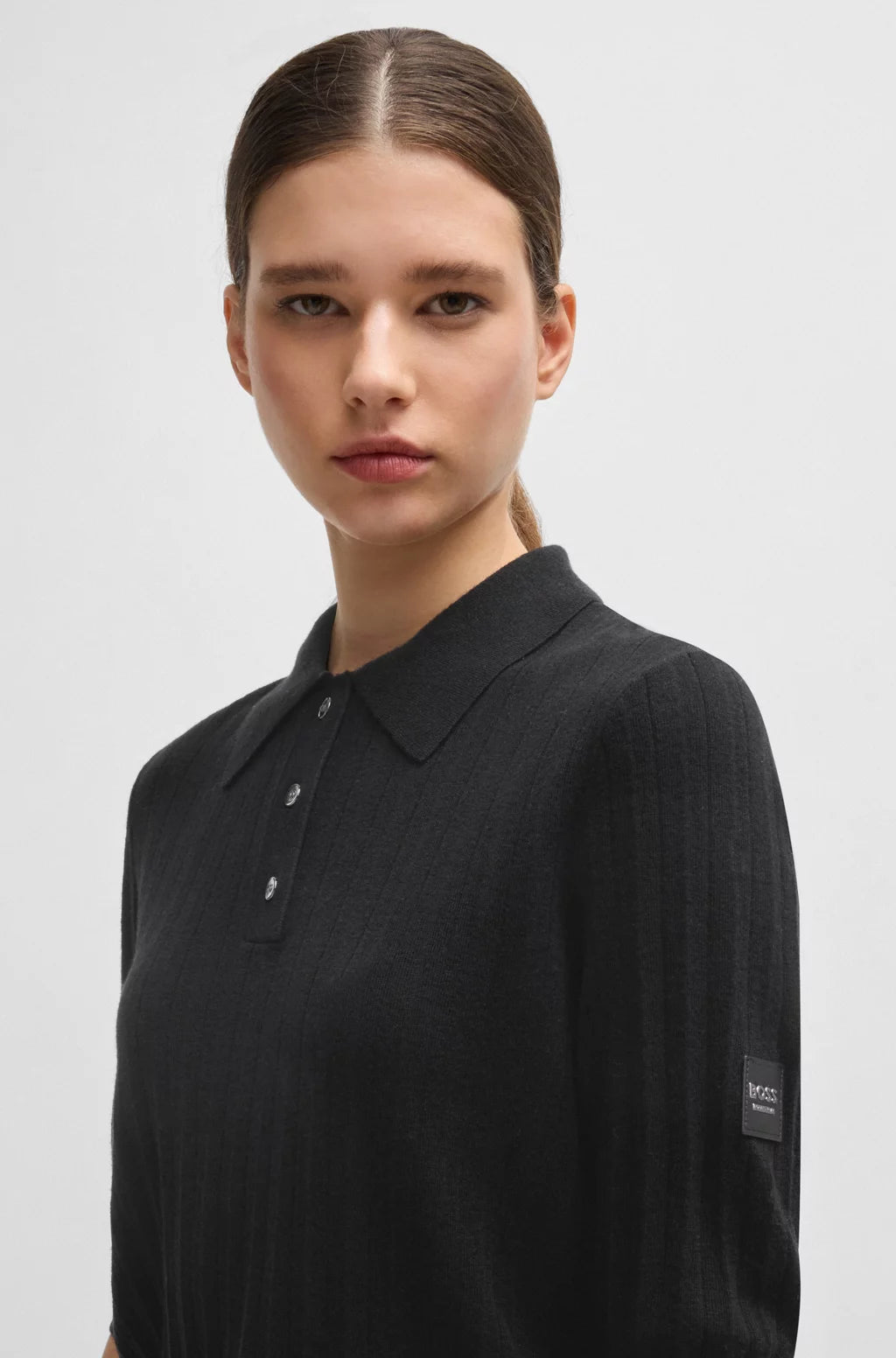 Boss Equestrian Corey Black Ribbed Jumper