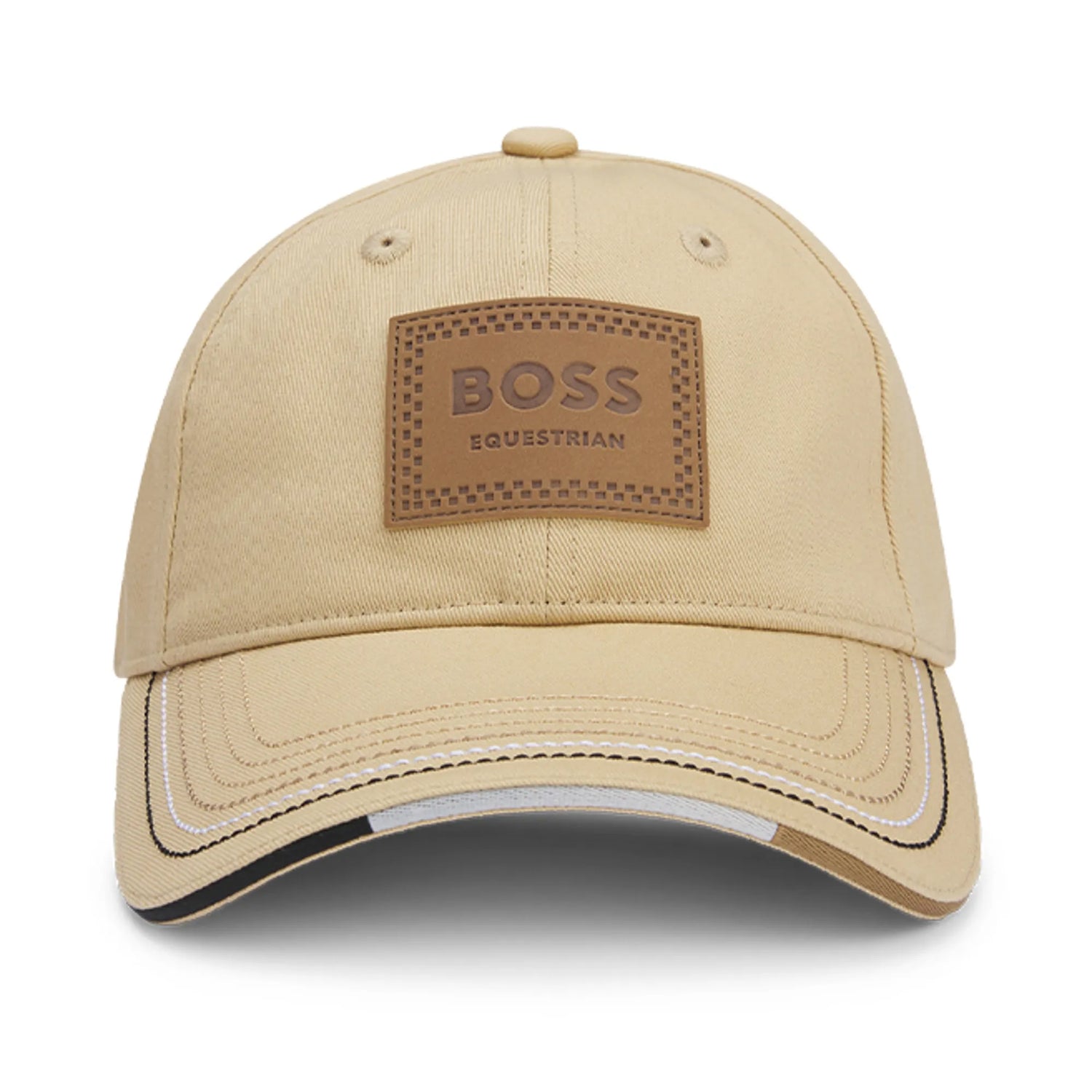 Boss Equestrian Sand Leather Patch Vintage Cap