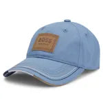 Boss Equestrian Riviera Blue Leather Patch Vintage Cap 