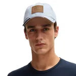 Boss Equestrian Vintage Patch Leather Nagara Pale Blue Cap