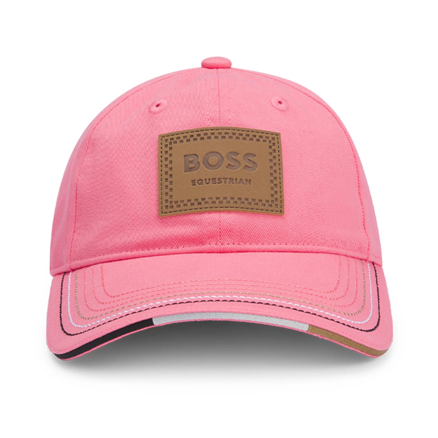 Boss Equestrian Vintage Patch Leather Pink Cap §