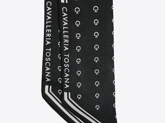 Cavalleria Toscana Jacquard Logo Silk Foulard
