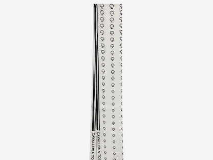 Cavalleria Toscana Jacquard Logo Silk Foulard White