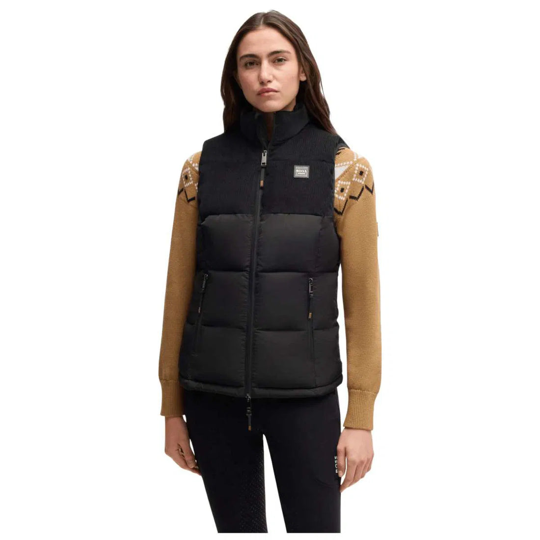 Boss equestrian Viola Cord Puffer Vest Black