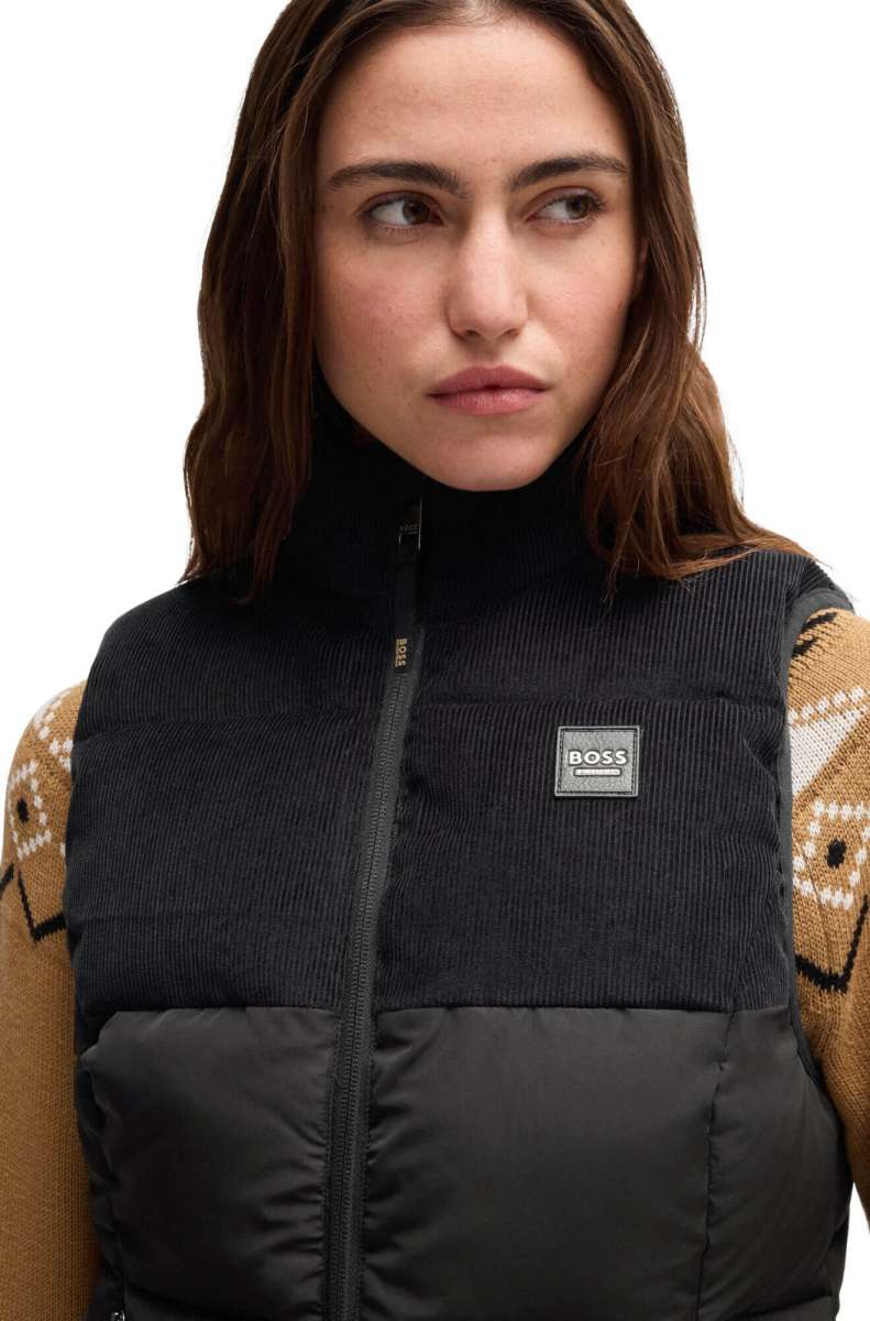 Boss equestrian Viola Cord Puffer Vest Black