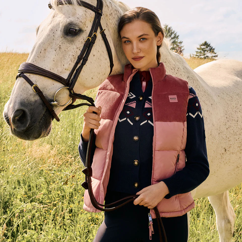 Boss Equestrain Viola Cord Puffer Vest Rose Haze women’s 
