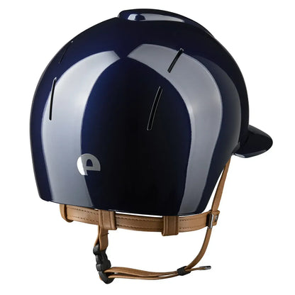 Kep Nova Smart Metal Polish Blue Beige Strap Riding Helmet