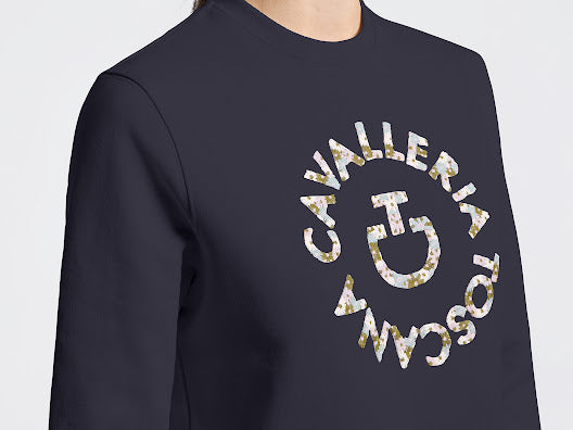 Cavalleria Toscana Cotton W/Floral Embroidery Crew Neck