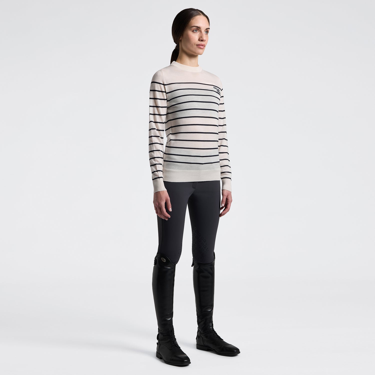 Cavalleria Toscana Stripe Jacquard Merino Crew Neck Jumper