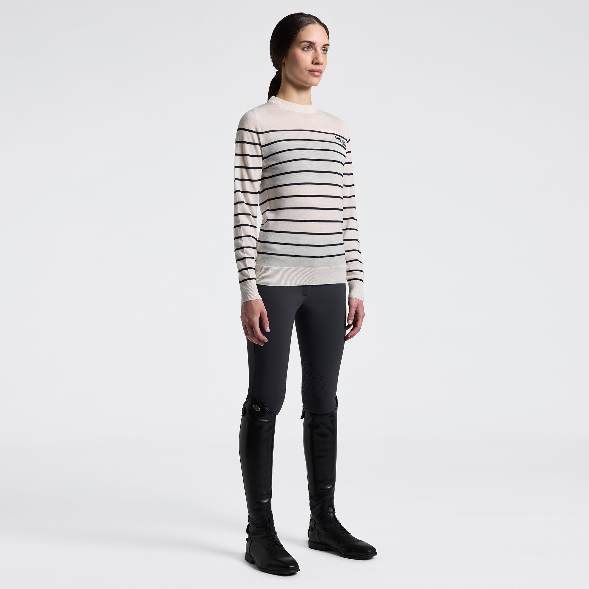 Cavalleria Toscana Stripe Jacquard Merino Crew Neck Jumper