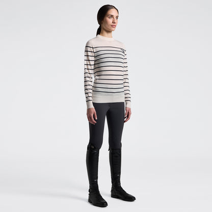 Cavalleria Toscana Stripe Jacquard Merino Crew Neck Jumper
