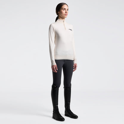 Cavalleria Toscana Merino Half Zip Turtleneck Jumper Cream