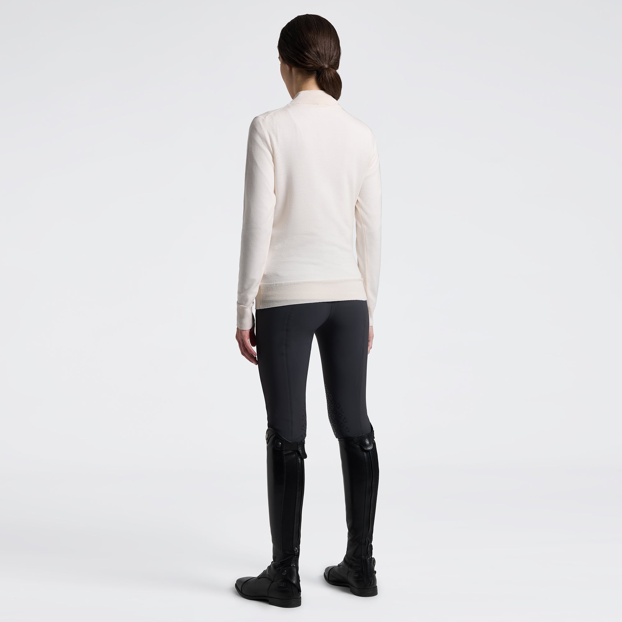 Cavalleria Toscana Merino Half Zip Turtleneck Jumper Cream