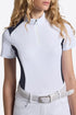 Riders Gene women’s Jersey Insert Competition Shirt in White/Navy short sleeves