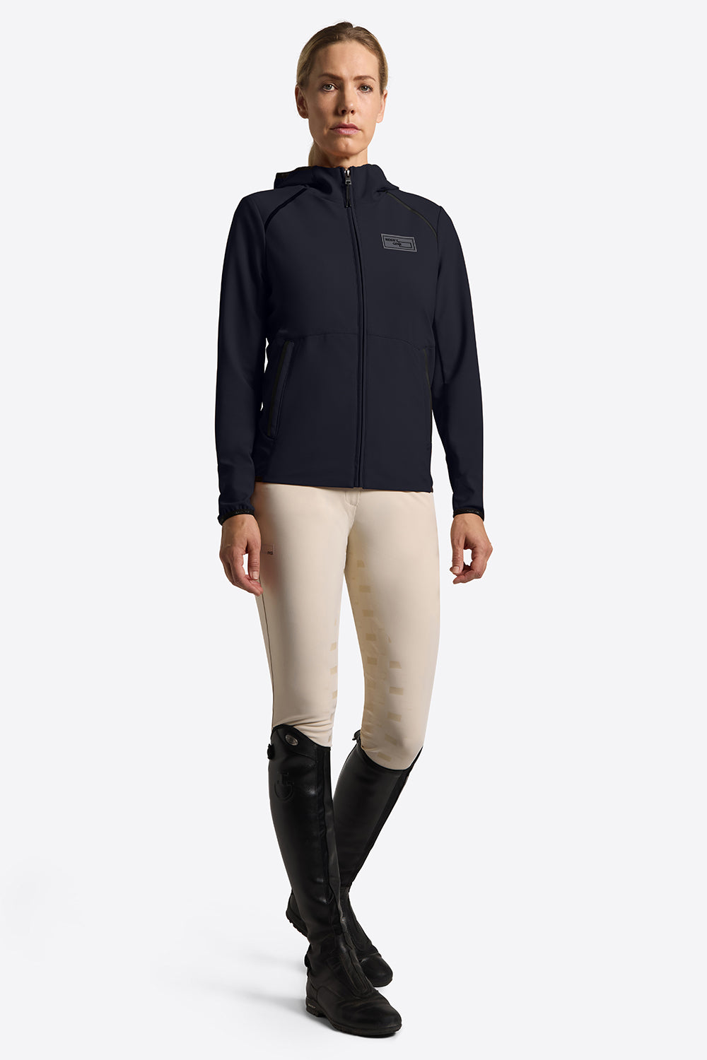 Riders Bonded women’s Jacket Jersey Hooded Jacket in navy