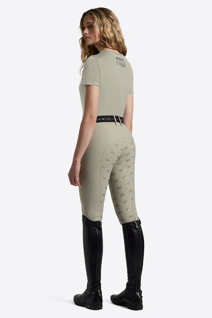 Riders Gene women’s short sleeve T Shirt Saddle Pad design in Moss Grey