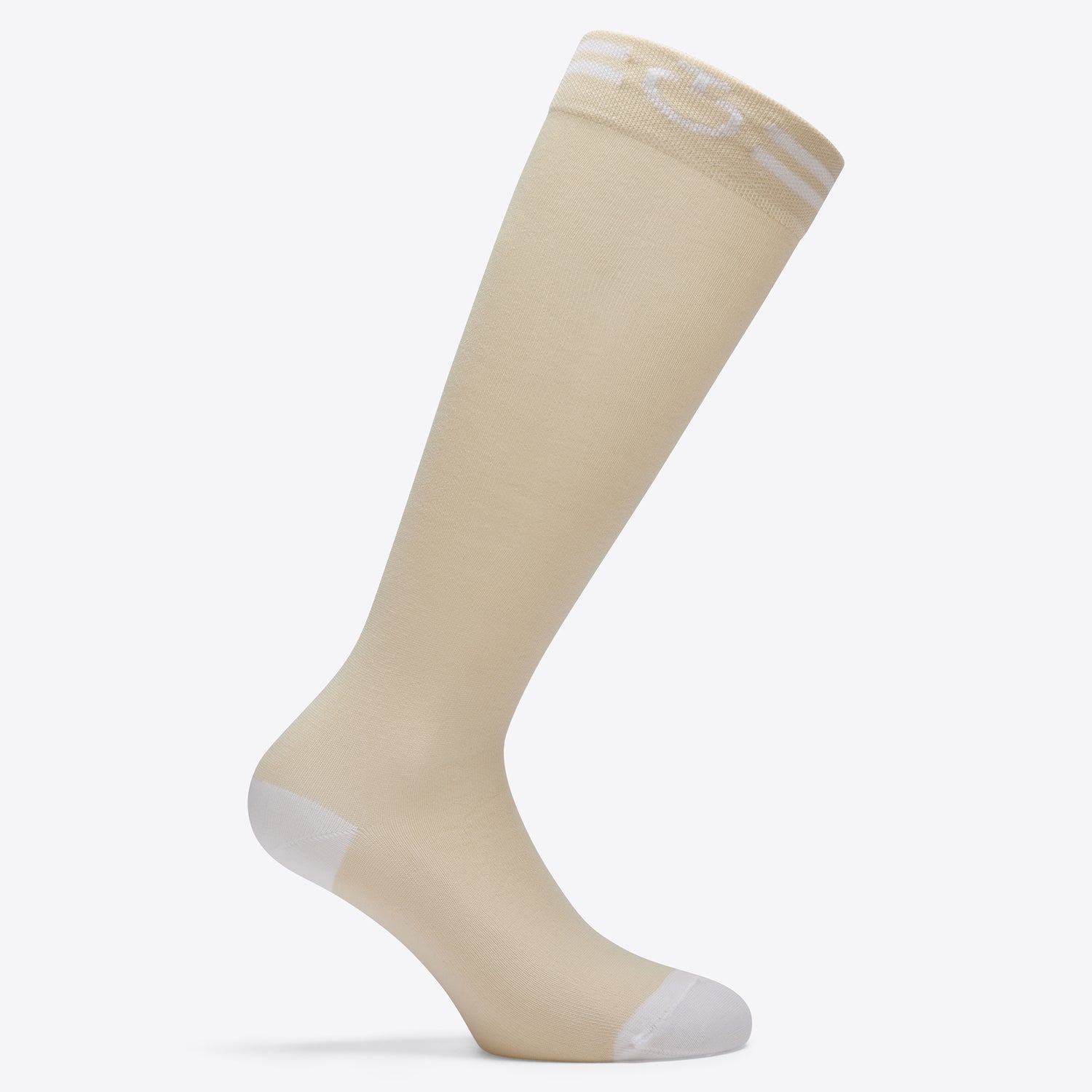 Cavalleria Toscana Jacquard Logo Sock Cream