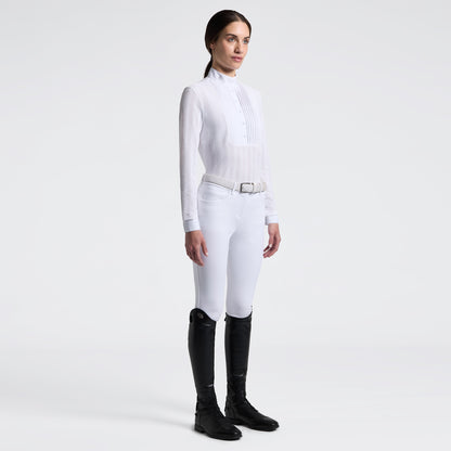 Cavalleria Toscana women’s long sleeve Jacquard Jersey Competition Shirt White
