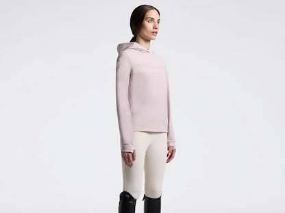 Cavalleria Toscana women’s long sleeve perforated Hooded Tech Jersey Sweatshirt in Pink