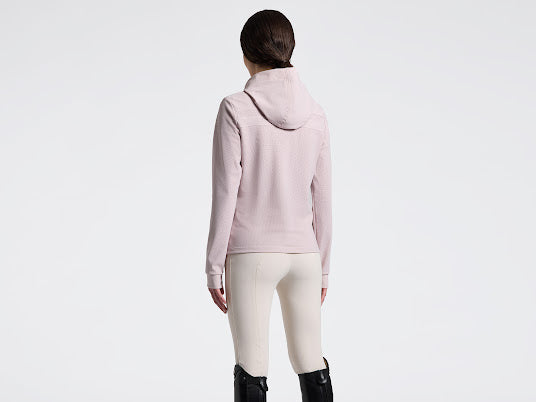 Cavalleria Toscana women’s long sleeve perforated Hooded Tech Jersey Sweatshirt in Pink