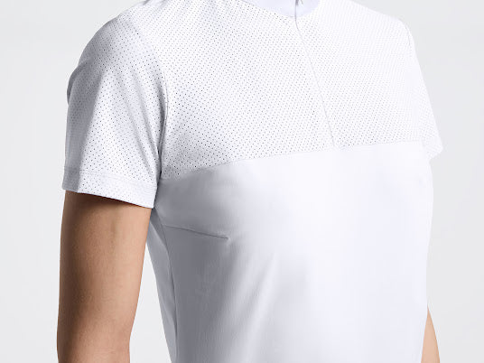 Cavalleria Toscana Perforated Jersey Short Sleeve Competition Shirt White