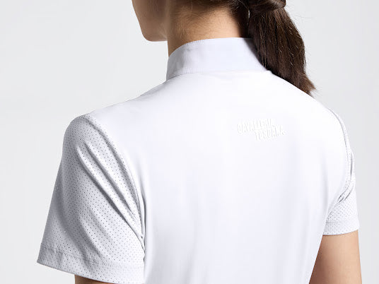 Cavalleria Toscana women’s Perforated Jersey Short Sleeve Competition Shirt in white