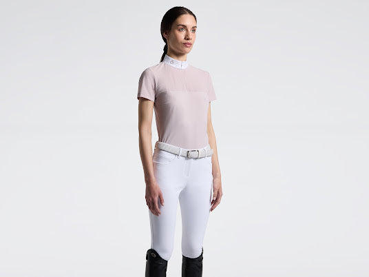 Cavalleria Toscana women’s Perforated Short Sleeve Competition Shirt in Pink