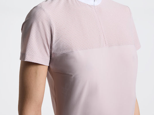 Cavalleria Toscana women’s Perforated Short Sleeve Competition Shirt in Pink