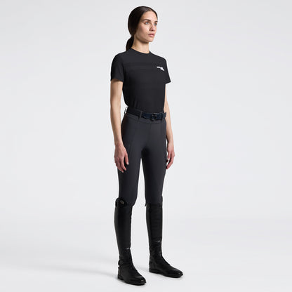 Cavalleria Toscana women’s Perforated Insert short sleeve T Shirt in Navy