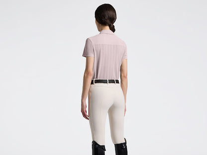 Cavalleria Toscana women’s Jacquard Jersey Insert Short Sleeve Training Polo Pink