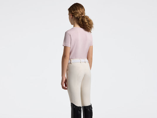 Cavalleria Toscana Young Rider Cotton T Shirt with Floral Embroidery