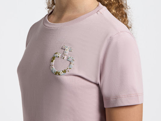 Cavalleria Toscana Young Rider Cotton T Shirt with Floral Embroidery