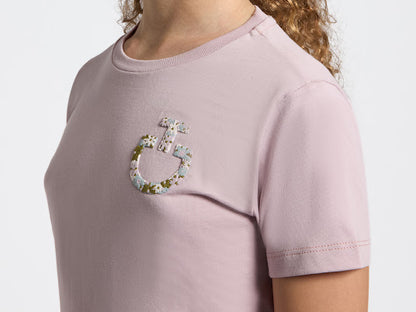 Cavalleria Toscana Young Rider Cotton T Shirt with Floral Embroidery