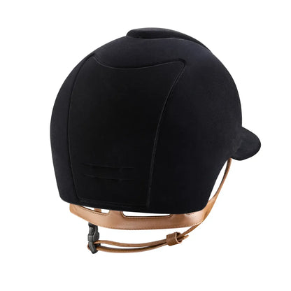 Kep Cromo 2 Velvet Riding hat with Chrome Frame and Brown Strap