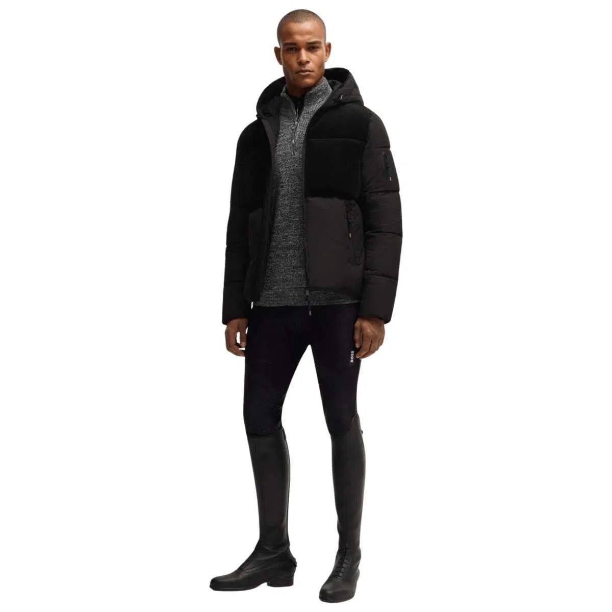 Boss Equestrian Thomas Cord Puffer Jacket Black