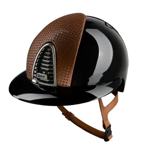 Kep Cromo 2 Brown Polish Riding Helmet with Verona Brown and Chrome panel and chrome Frame