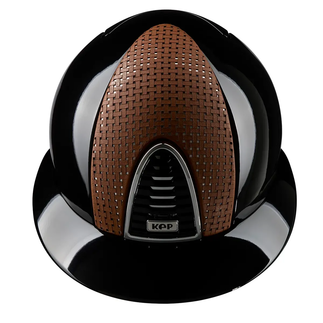 Kep Cromo 2 Brown Polish Riding Helmet with Verona Brown and Chrome panel and chrome Frame