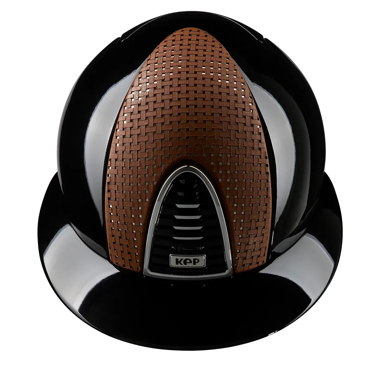 Kep Cromo 2 Brown Polish Riding Helmet with Verona Brown and Chrome panel and chrome Frame