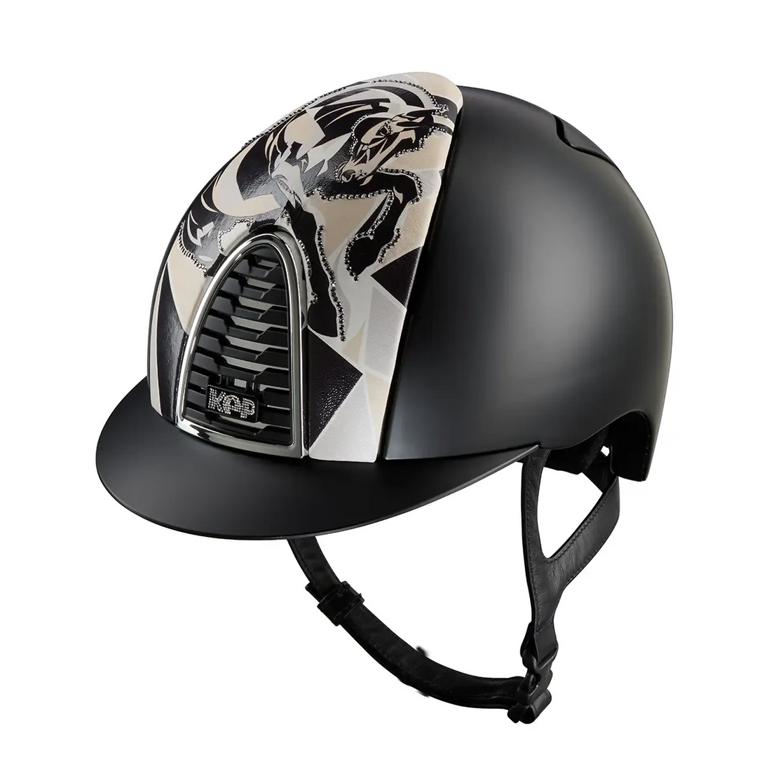 Kep Cromo 2 Black Textile Furious with Crystal Riding Helmet